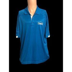 Lowes Home Improvement Elevate Sport Blue Polo‎ Shirt Men's Size Large